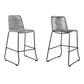 Shasta 30" Outdoor Metal and Grey Rope Stackable Barstool - Set of 2 By Armen Living | Bar Stools |  Modishstore  - 2