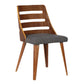 Storm Mid-Century Dining Chair in Walnut Wood and Charcoal Fabric By Armen Living | Dining Chairs | Modishstore