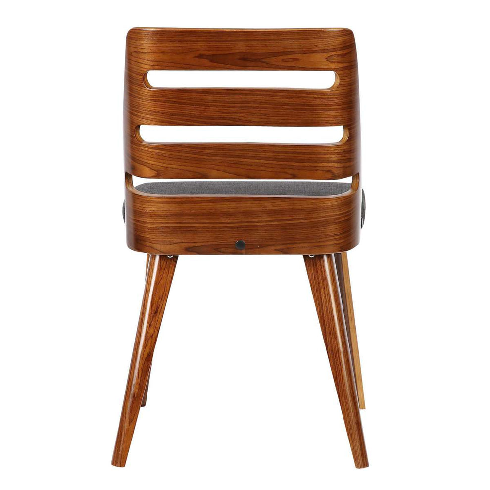 Storm Mid-Century Dining Chair in Walnut Wood and Charcoal Fabric By Armen Living | Dining Chairs | Modishstore - 3