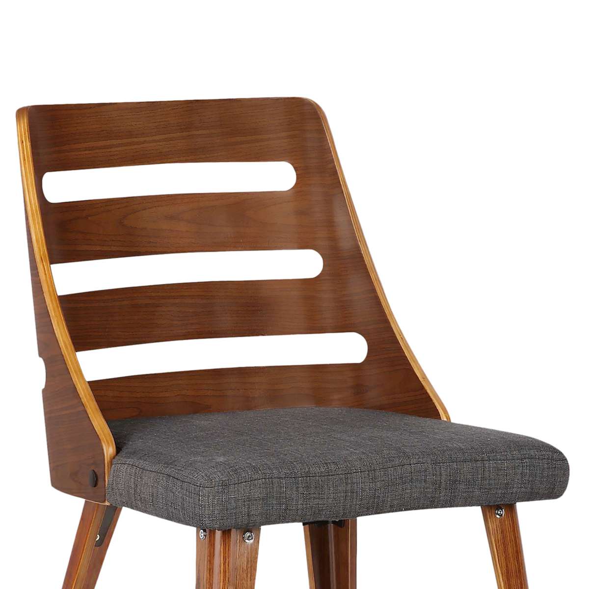 Storm Mid-Century Dining Chair in Walnut Wood and Charcoal Fabric By Armen Living | Dining Chairs | Modishstore - 4