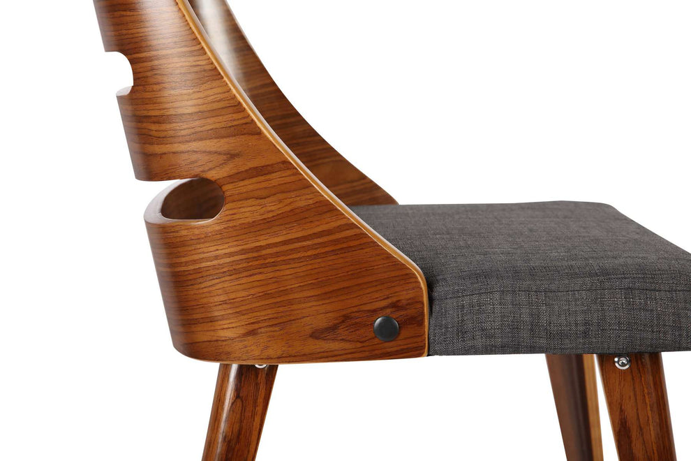 Storm Mid-Century Dining Chair in Walnut Wood and Charcoal Fabric By Armen Living | Dining Chairs | Modishstore - 5