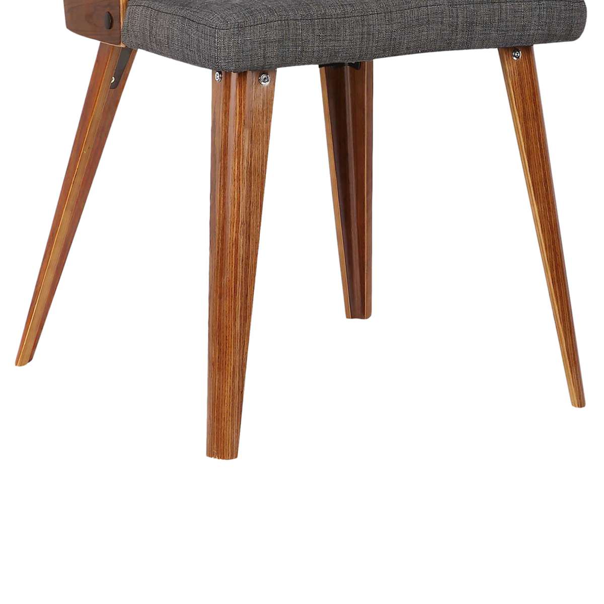 Storm Mid-Century Dining Chair in Walnut Wood and Charcoal Fabric By Armen Living | Dining Chairs | Modishstore - 6