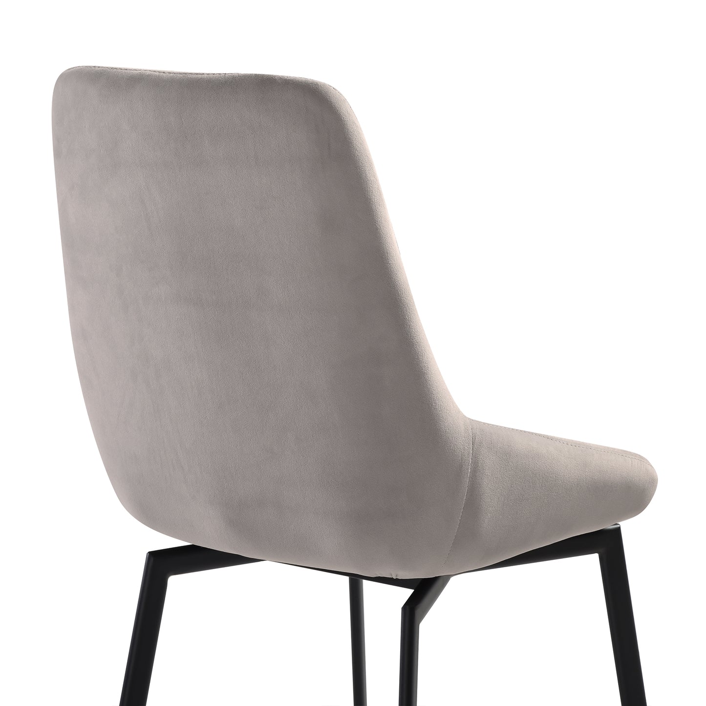 Susie Swivel Upholstered Dining Chair in Gray Fabric with Black Metal Legs - Set of 2 By Armen Living | Dining Chairs | Modishstore - 7
