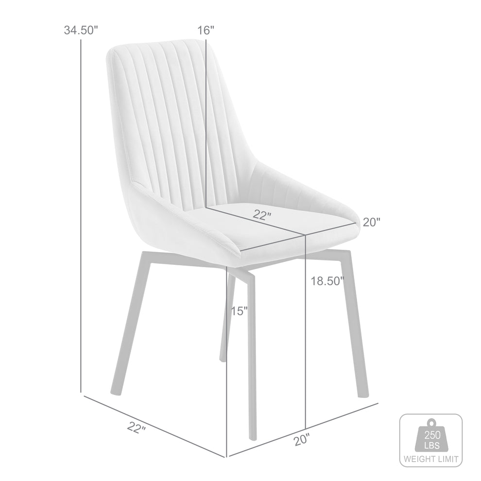 Susie Swivel Upholstered Dining Chair in Gray Fabric with Black Metal Legs - Set of 2 By Armen Living | Dining Chairs | Modishstore - 9