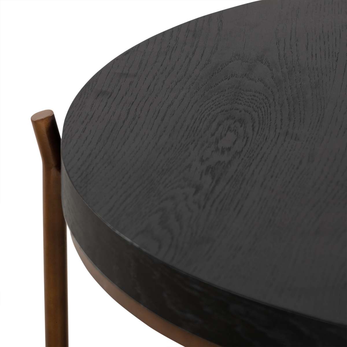 Sylvie Brushed Oak and Metal Round Coffee Table By Armen Living | Coffee Tables | Modishstore - 4