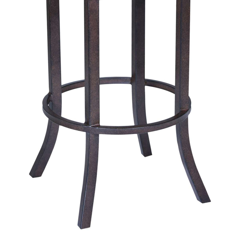 Tahiti  26" Arm Barstool in Auburn Bay finish with Brown Pu upholstery By Armen Living | Bar Stools | Modishstore - 4