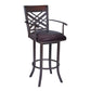 Tahiti 30" Arm Barstool in Auburn Bay finish with Brown Pu upholstery By Armen Living | Bar Stools | Modishstore - 2
