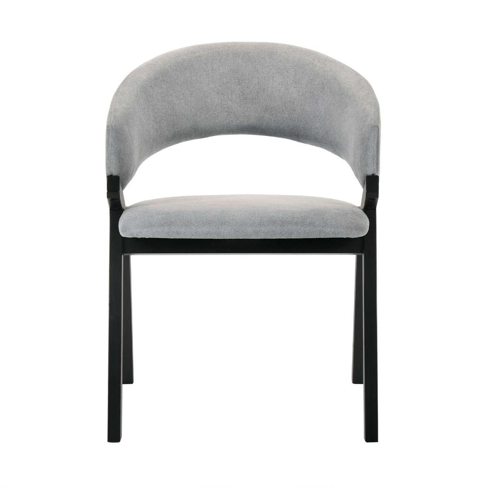 Talulah Gray Fabric and Black Veneer Dining Side Chairs - Set of 2 By Armen Living | Side Chairs |  Modishstore  - 4