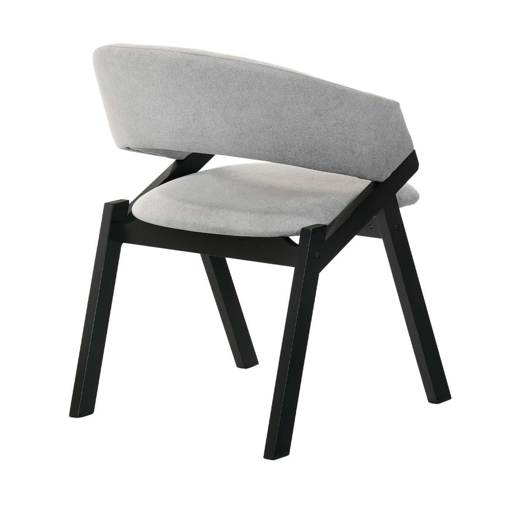 Talulah Gray Fabric and Black Veneer Dining Side Chairs - Set of 2 By Armen Living | Side Chairs |  Modishstore  - 3
