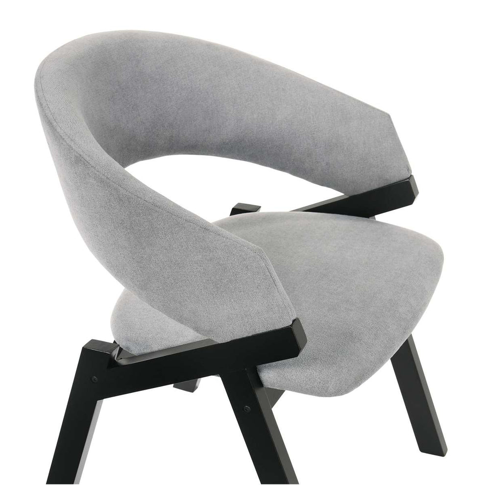 Talulah Gray Fabric and Black Veneer Dining Side Chairs - Set of 2 By Armen Living | Side Chairs |  Modishstore  - 6