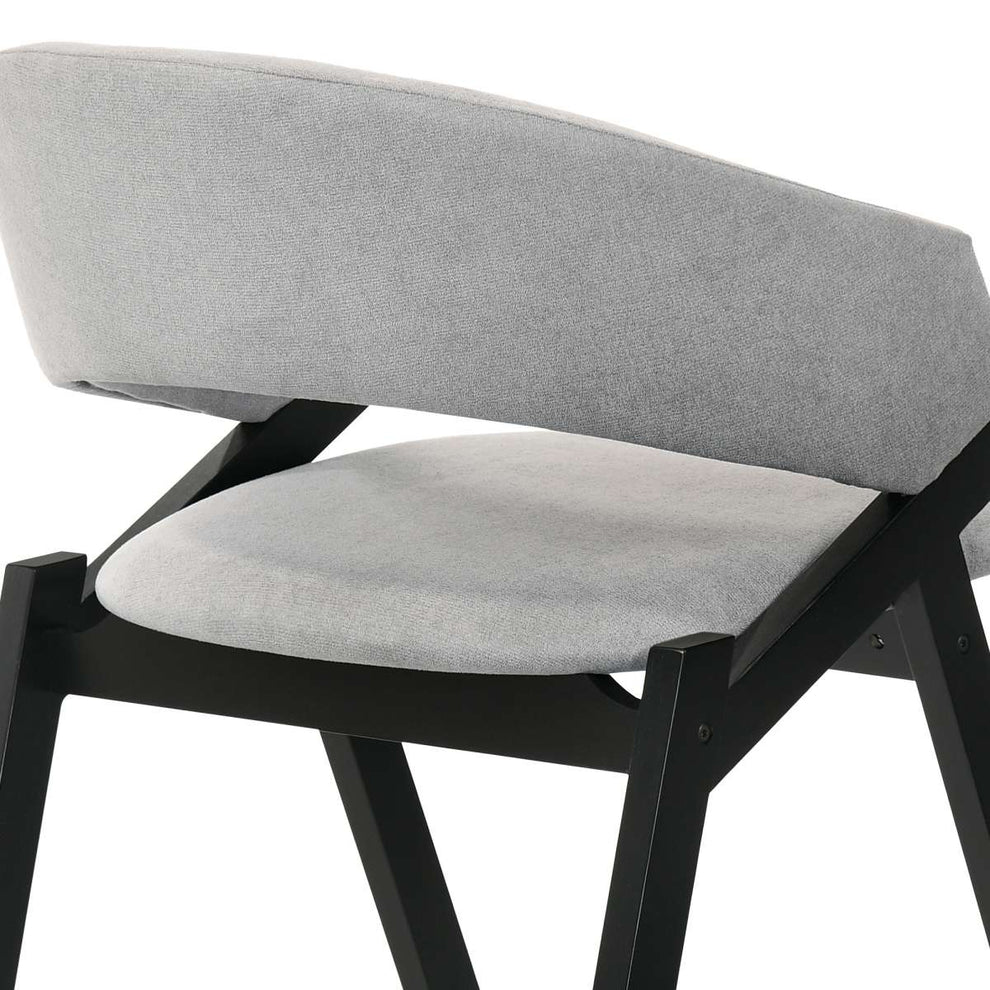Talulah Gray Fabric and Black Veneer Dining Side Chairs - Set of 2 By Armen Living | Side Chairs |  Modishstore  - 7