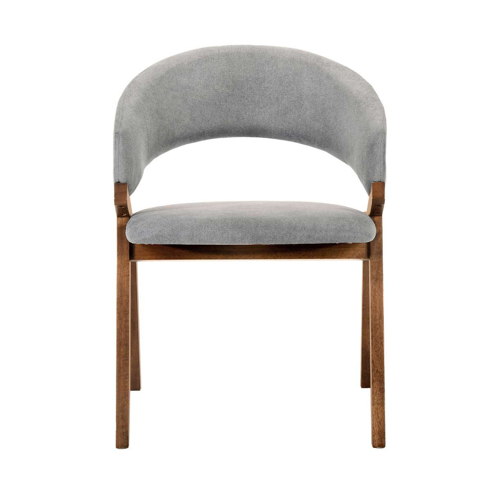 Talulah Gray Fabric and Walnut Veneer Dining Side Chairs - Set of 2 By Armen Living | Side Chairs |  Modishstore  - 4