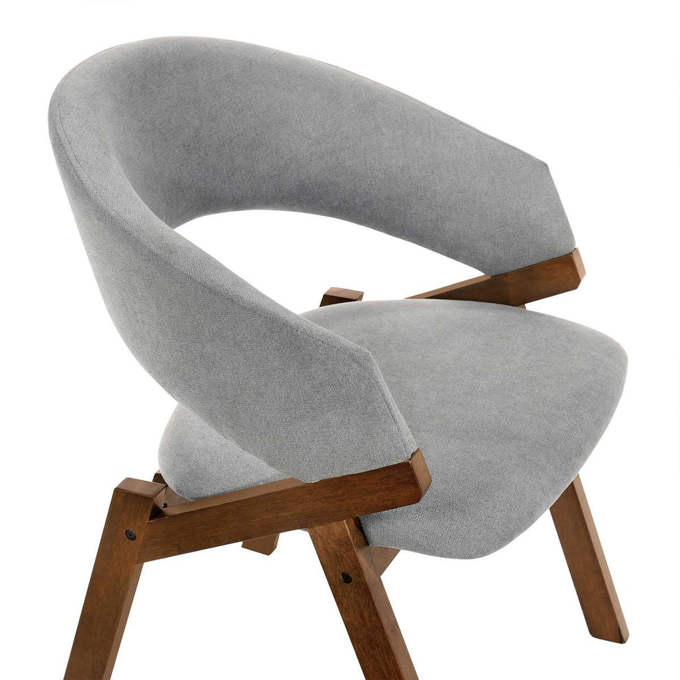 Talulah Gray Fabric and Walnut Veneer Dining Side Chairs - Set of 2 By Armen Living | Side Chairs |  Modishstore  - 6