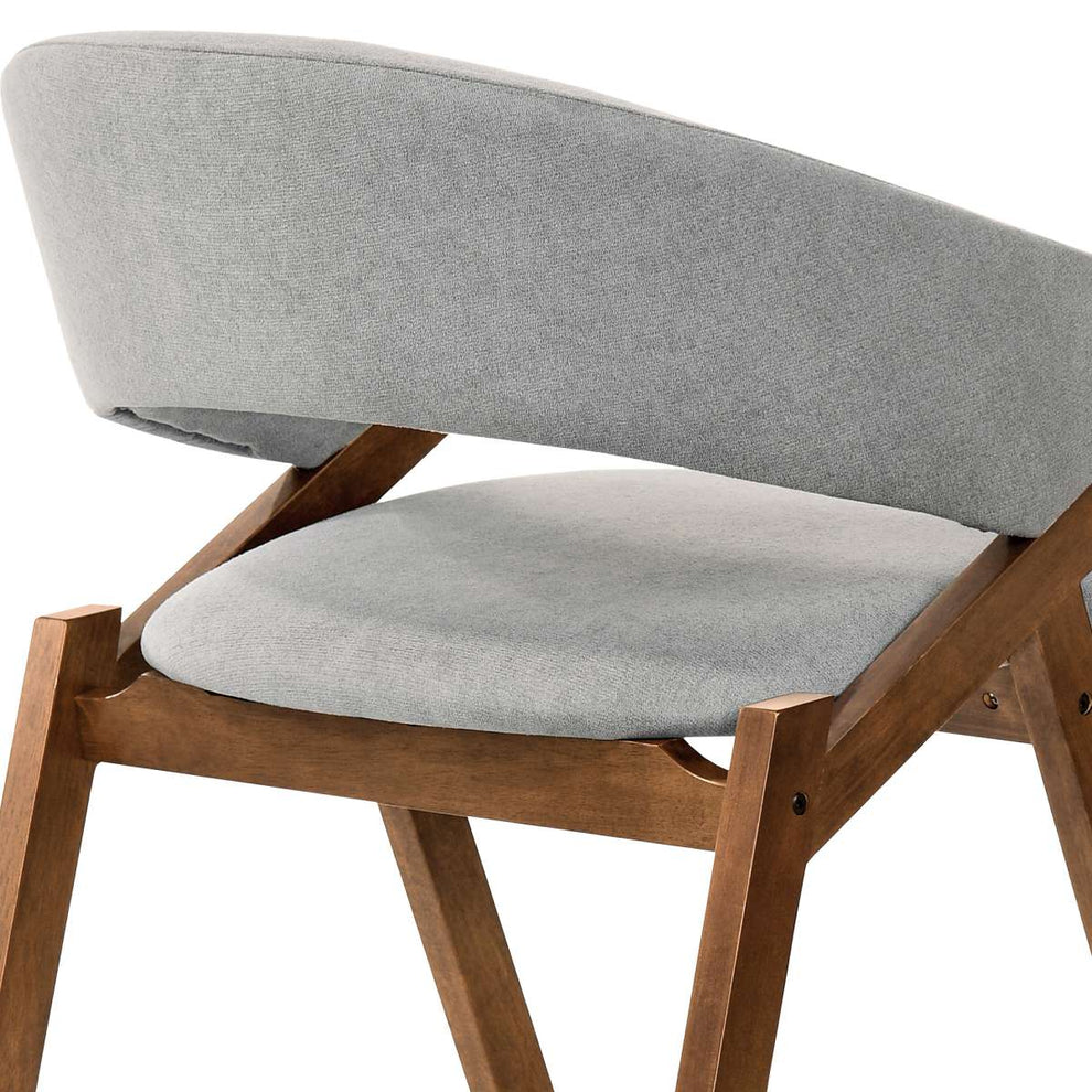 Talulah Gray Fabric and Walnut Veneer Dining Side Chairs - Set of 2 By Armen Living | Side Chairs |  Modishstore  - 7