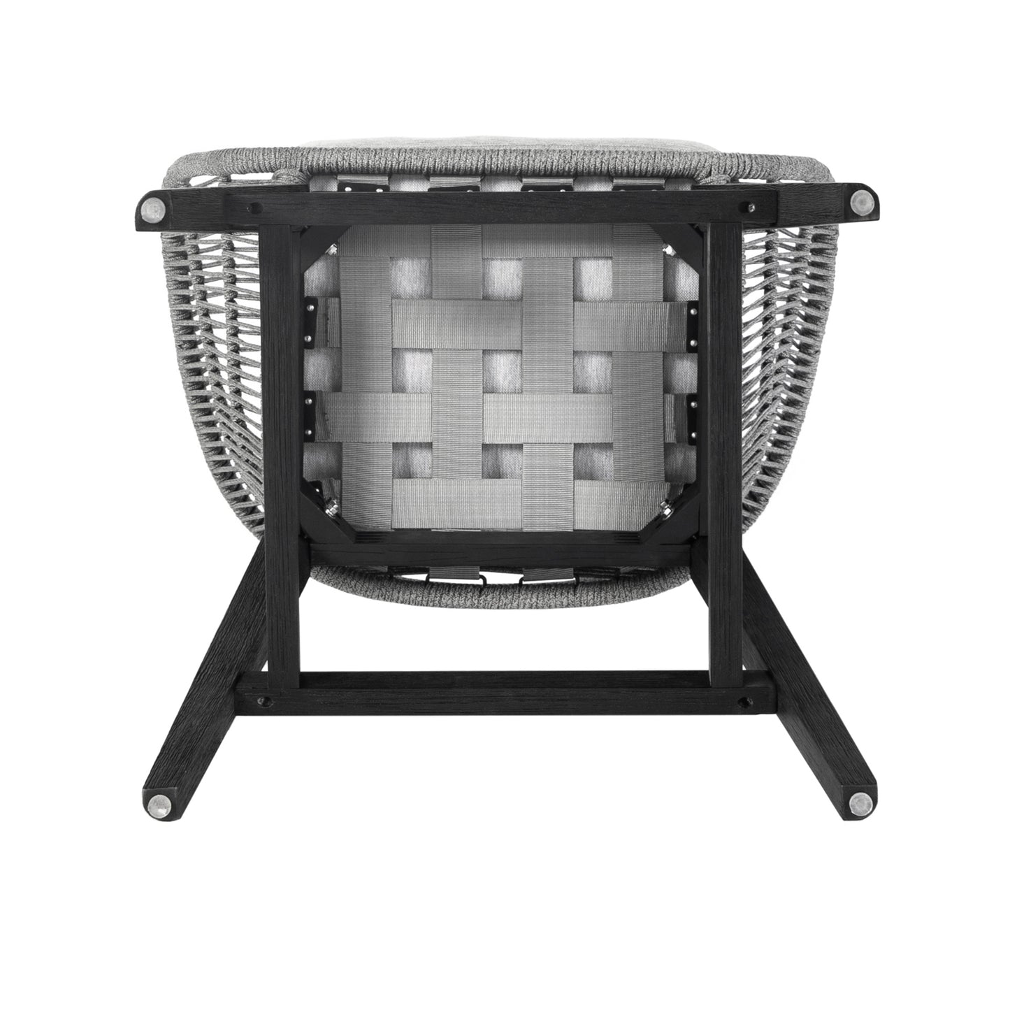 Tutti Frutti Indoor Outdoor Counter Height Bar Stool in Black Brushed Wood with Grey Rope By Armen Living | Bar Stools | Modishstore - 7