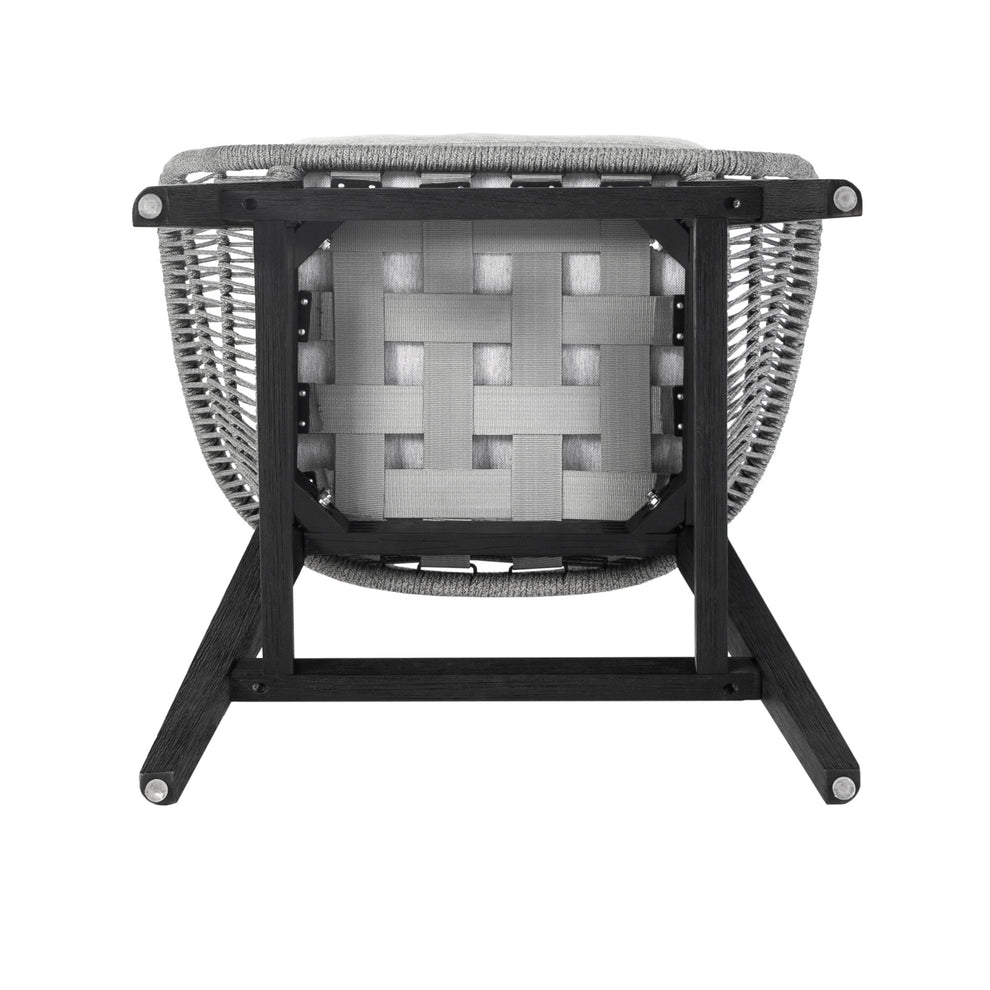 Tutti Frutti Indoor Outdoor Counter Height Bar Stool in Black Brushed Wood with Grey Rope By Armen Living | Bar Stools | Modishstore - 7