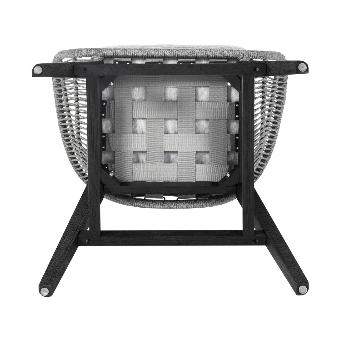 Tutti Frutti Indoor Outdoor Bar Height Bar Stool in Black Brushed Wood with Grey Rope By Armen Living | Bar Stools | Modishstore - 7