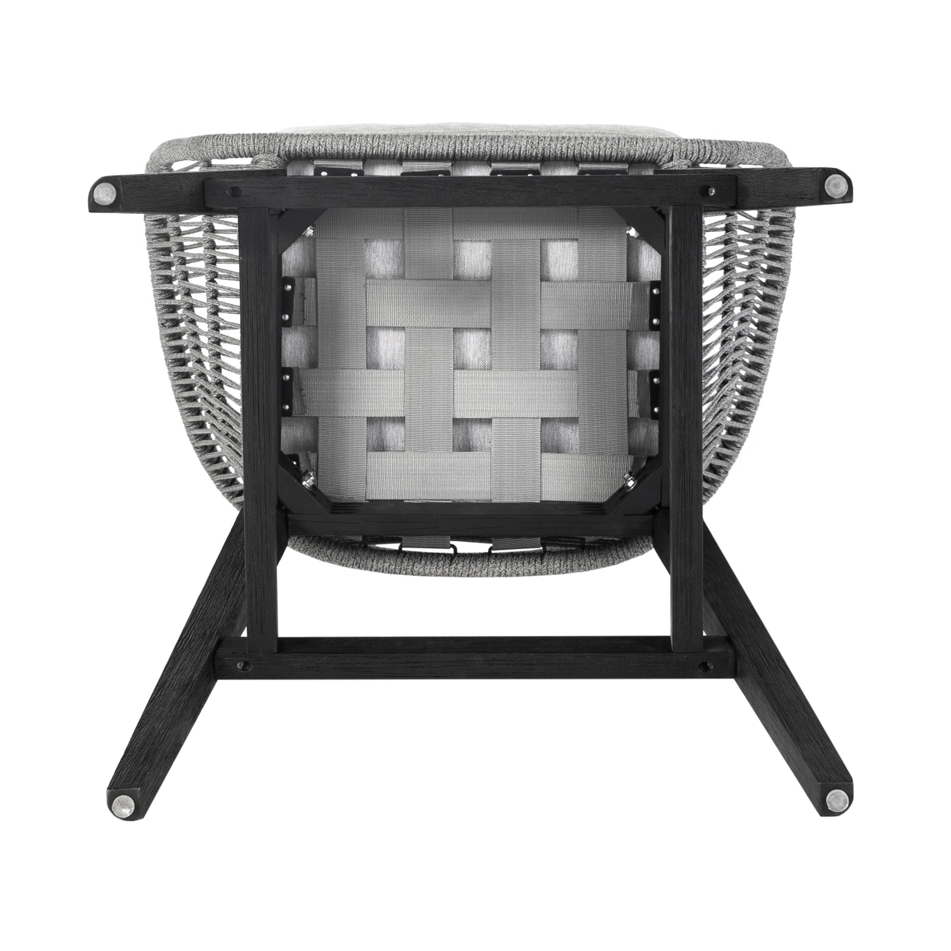 Tutti Frutti Indoor Outdoor Bar Height Bar Stool in Black Brushed Wood with Grey Rope By Armen Living | Bar Stools | Modishstore - 7