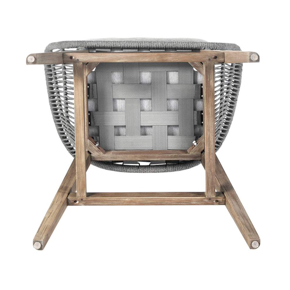 Tutti Frutti Indoor Outdoor Bar Height Bar Stool in Aged Teak Wood with Grey Rope By Armen Living | Bar Stools | Modishstore - 7