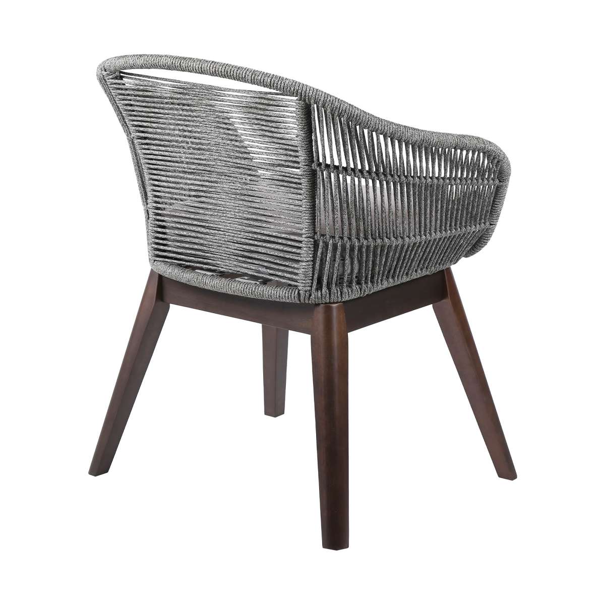 Tutti Frutti Indoor Outdoor Dining Chair in Dark Eucalyptus Wood with Latte Rope and Grey Cushions By Armen Living | Outdoor Chairs |  Modishstore  - 4
