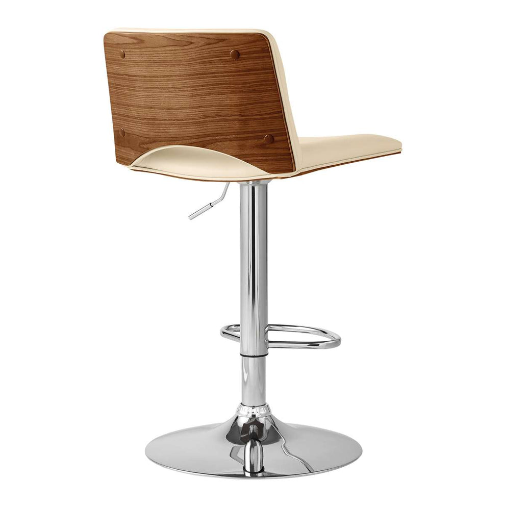 Thierry Adjustable Swivel Cream Faux Leather Bar Stool By Armen Living | Bar Stools |  Modishstore  - 4
