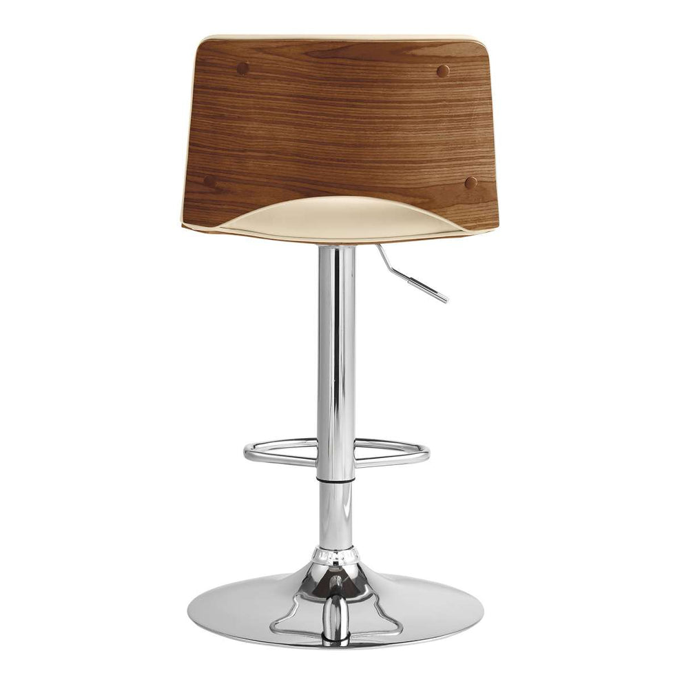Thierry Adjustable Swivel Cream Faux Leather Bar Stool By Armen Living | Bar Stools |  Modishstore  - 5