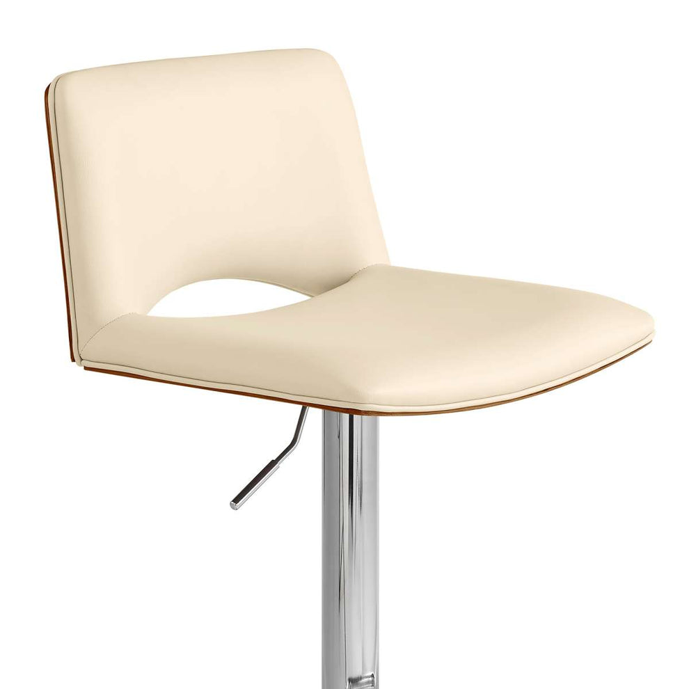 Thierry Adjustable Swivel Cream Faux Leather Bar Stool By Armen Living | Bar Stools |  Modishstore  - 6