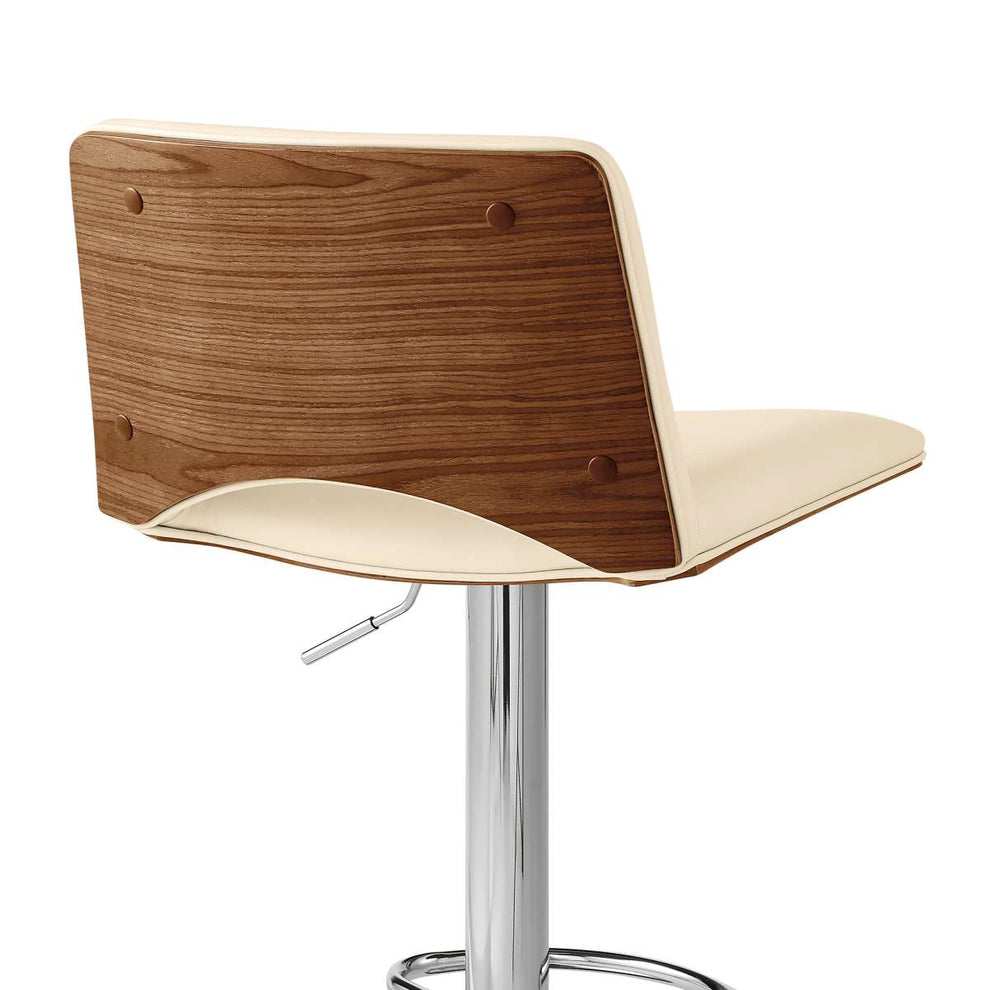 Thierry Adjustable Swivel Cream Faux Leather Bar Stool By Armen Living | Bar Stools |  Modishstore  - 7