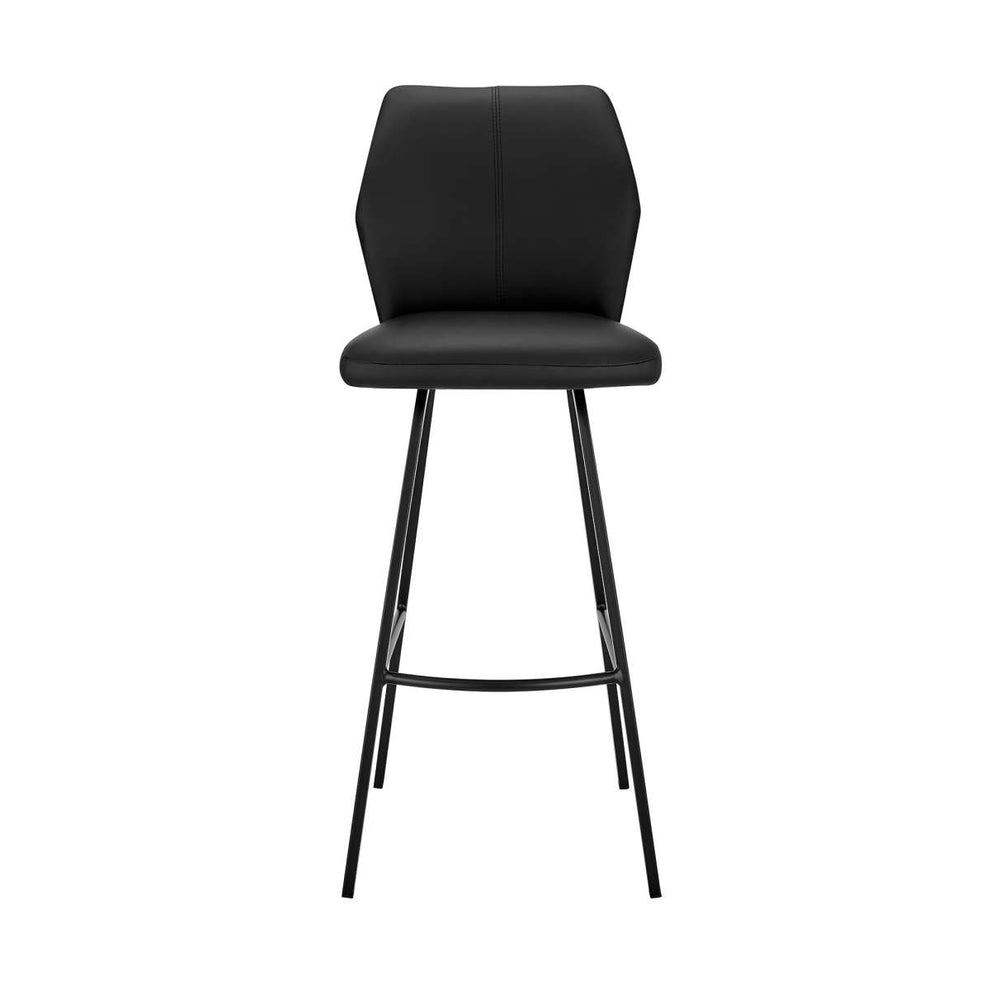 Tandy Black Faux Leather and Black Metal 26" Counter Stool By Armen Living | Bar Stools |  Modishstore  - 8