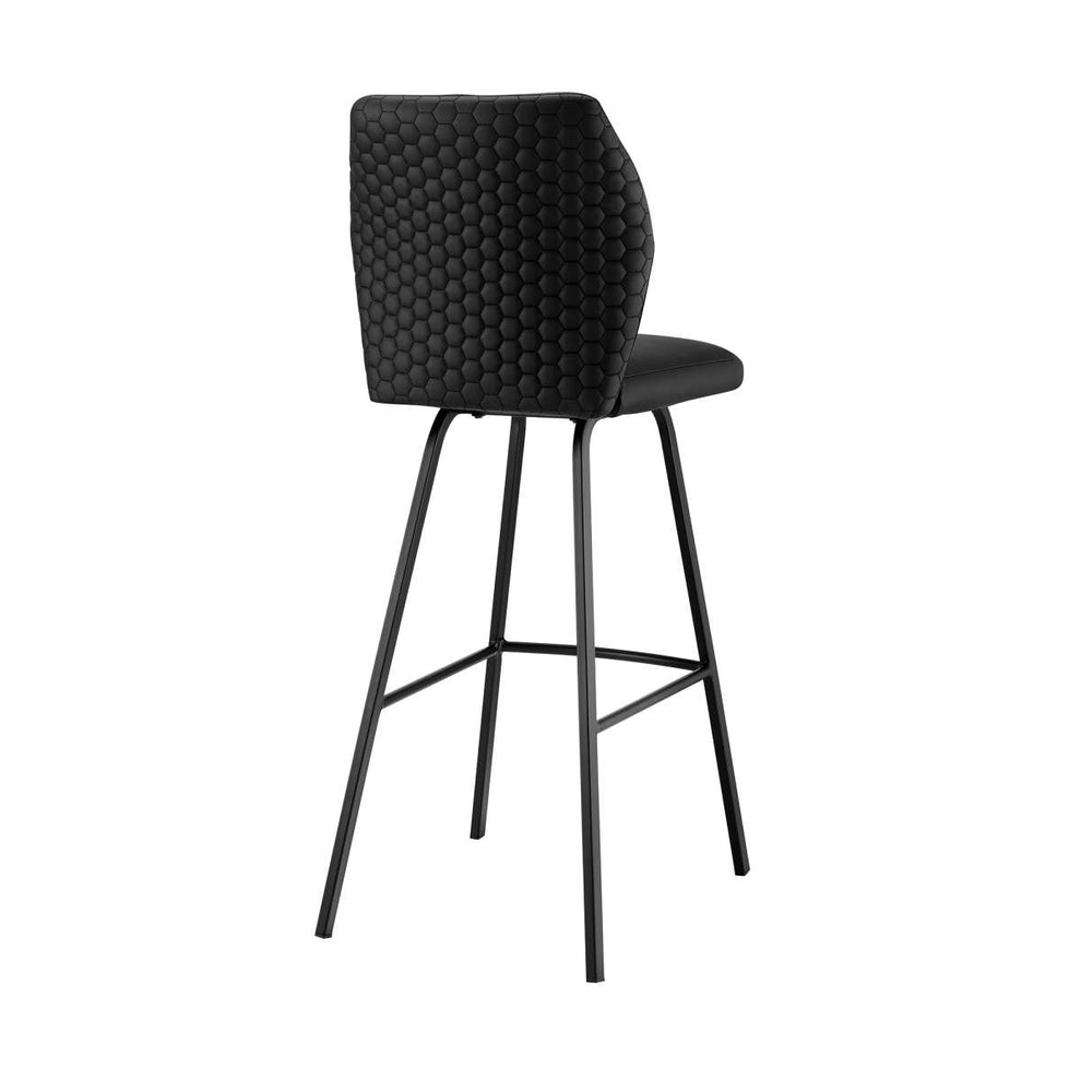 Tandy Black Faux Leather and Black Metal 26" Counter Stool By Armen Living | Bar Stools |  Modishstore  - 3