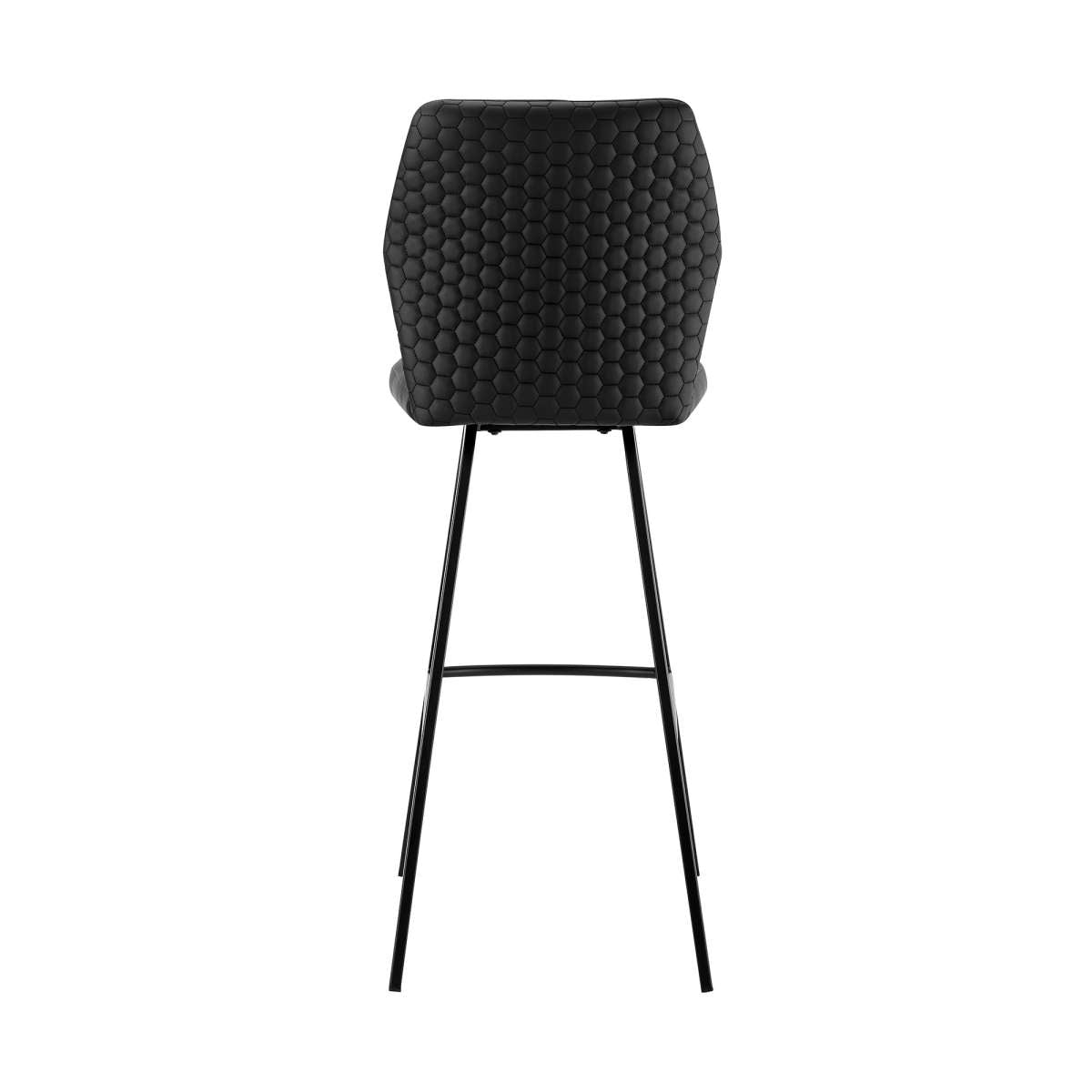 Tandy Black Faux Leather and Black Metal 26" Counter Stool By Armen Living | Bar Stools |  Modishstore  - 4