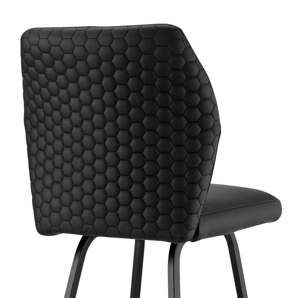 Tandy Black Faux Leather and Black Metal 26" Counter Stool By Armen Living | Bar Stools |  Modishstore  - 6