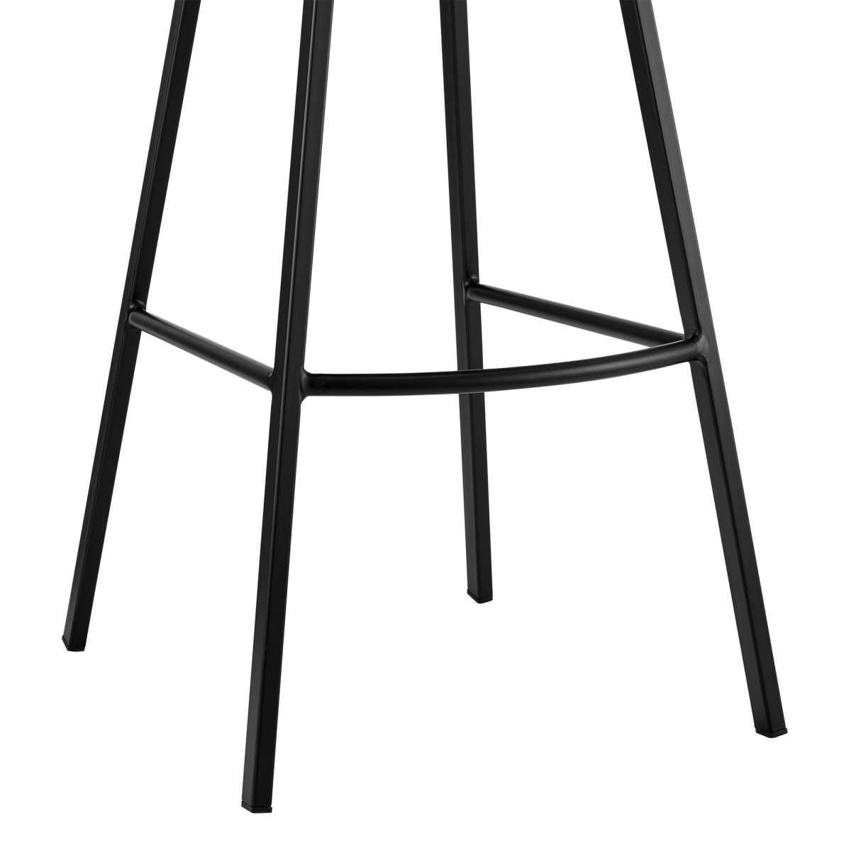 Tandy Black Faux Leather and Black Metal 26" Counter Stool By Armen Living | Bar Stools |  Modishstore  - 7