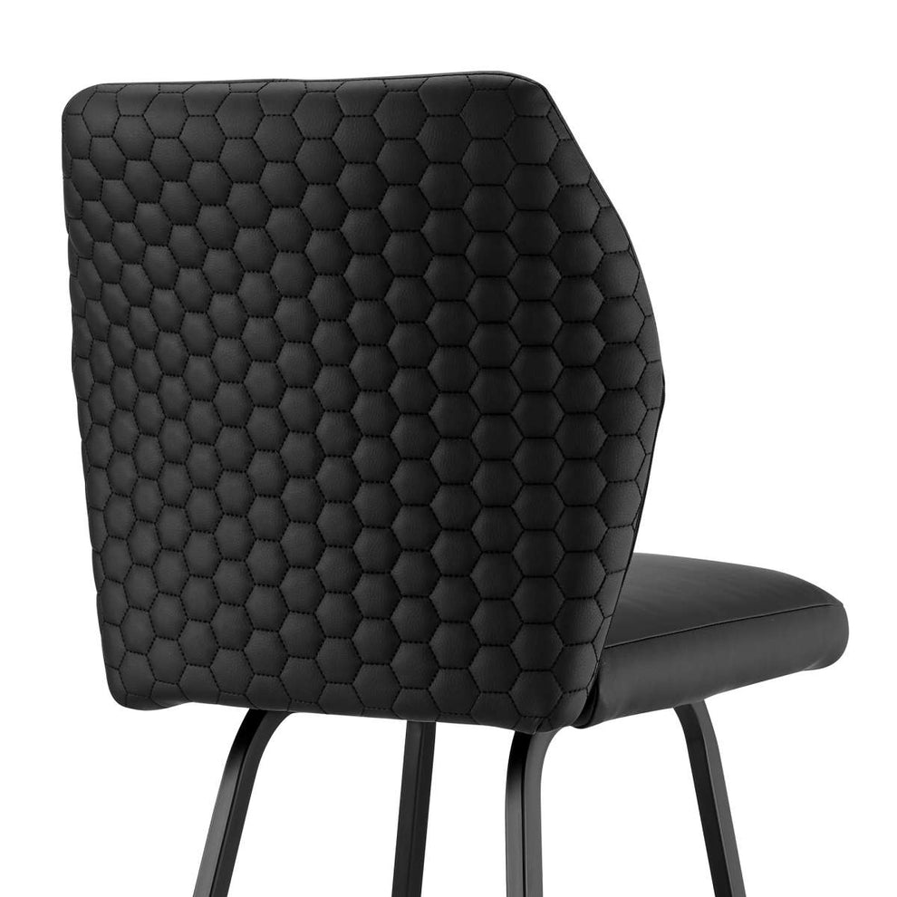 Tandy Black Faux Leather and Black Metal 30" Bar Stool By Armen Living | Bar Stools |  Modishstore  - 6