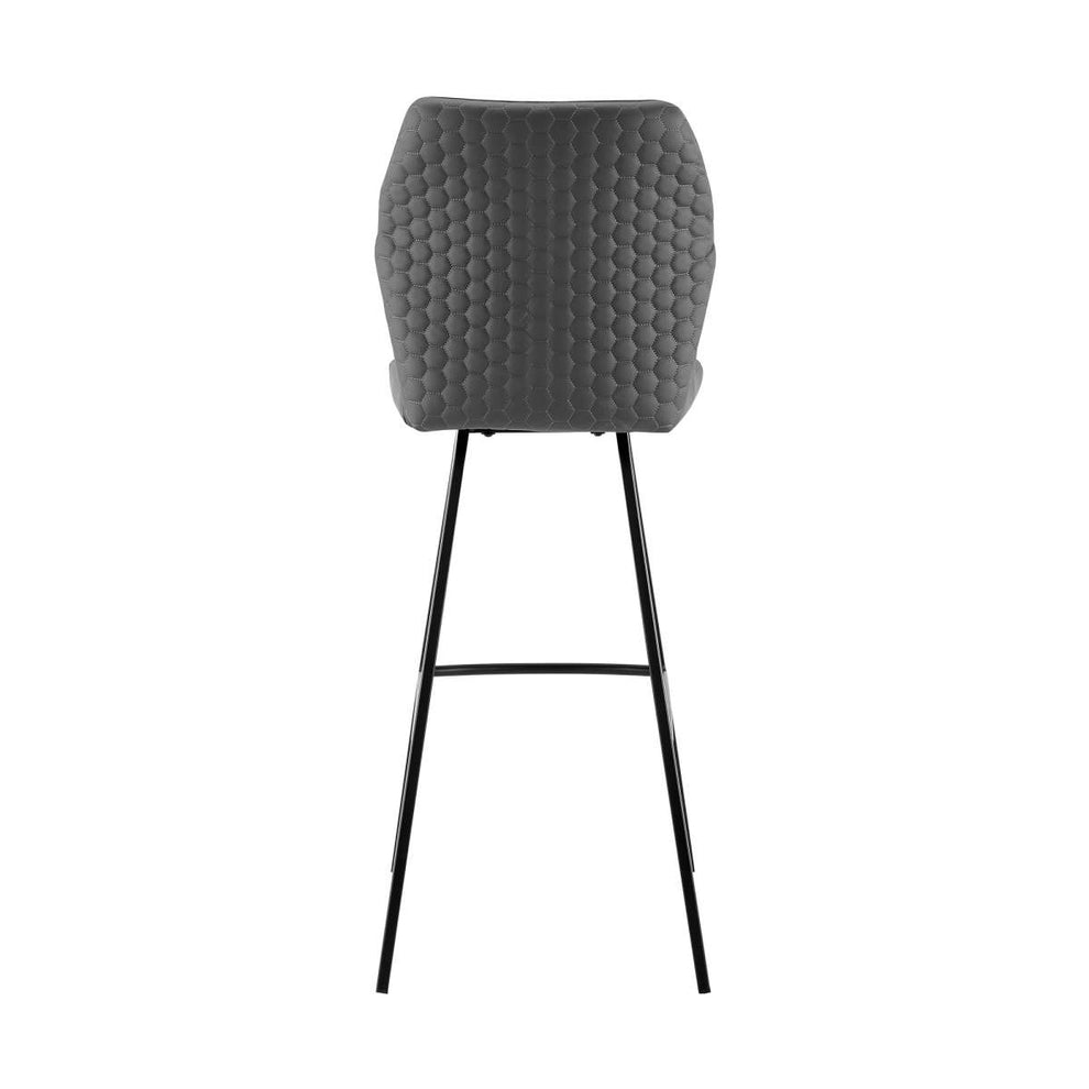 Tandy Gray Faux Leather and Black Metal 30" Bar Stool By Armen Living | Bar Stools |  Modishstore  - 8