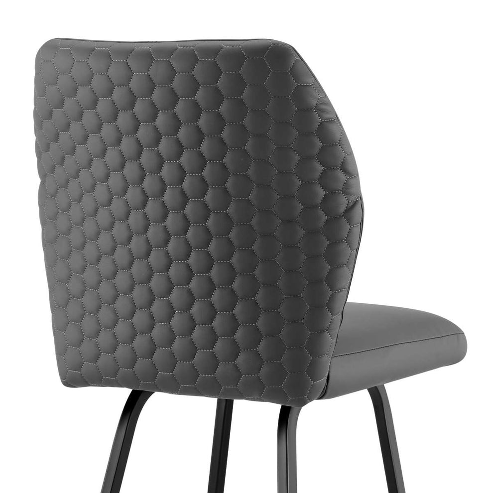 Tandy Gray Faux Leather and Black Metal 30" Bar Stool By Armen Living | Bar Stools |  Modishstore  - 3