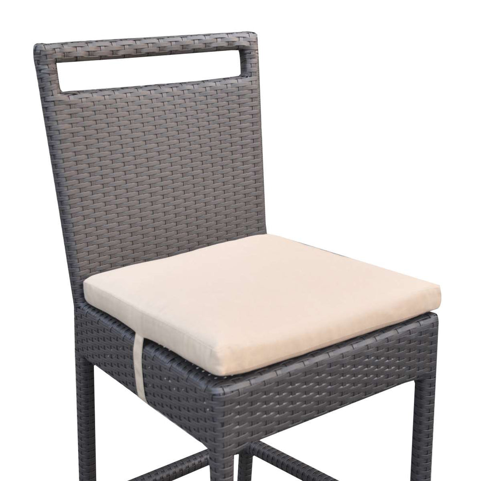 Tropez Outdoor Patio Wicker Barstool with Water Resistant Beige Fabric Cushions By Armen Living | Bar Stools |  Modishstore  - 8