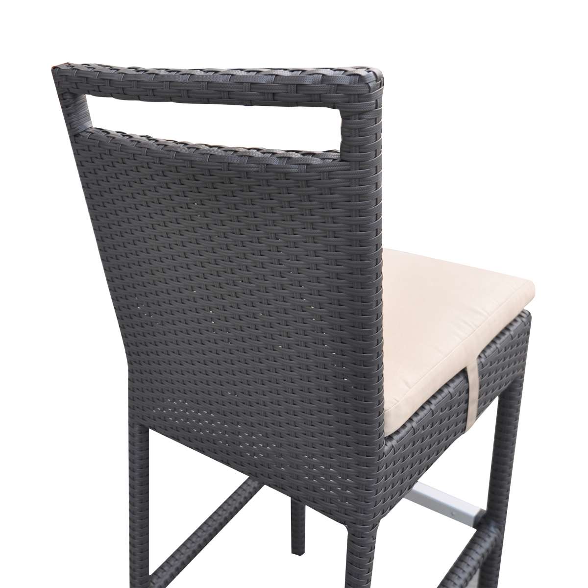 Tropez Outdoor Patio Wicker Barstool with Water Resistant Beige Fabric Cushions By Armen Living | Bar Stools |  Modishstore  - 4