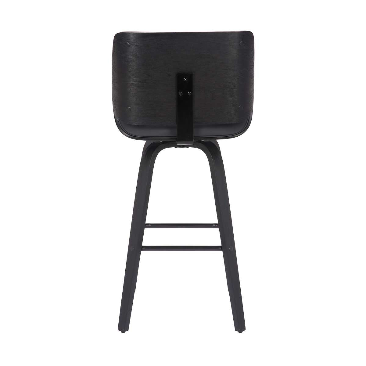 Tyler 26" Counter Height Swivel Grey Faux Leather and Black Wood Bar Stool By Armen Living | Bar Stools | Modishstore - 5