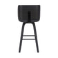 Tyler 30" Bar Height Swivel Grey Faux Leather and Black Wood Bar Stool By Armen Living | Bar Stools | Modishstore - 4