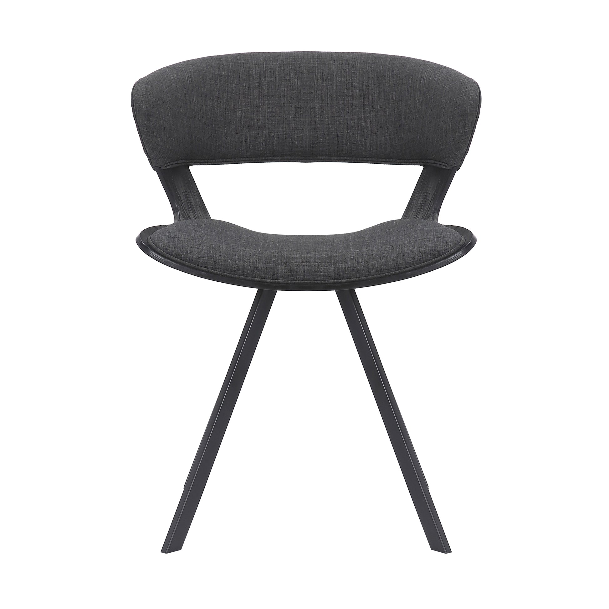 Ulric Black Wood and Metal Modern Dining Room Accent Chair in Charcoal Grey By Armen Living | Dining Chairs | Modishstore - 3