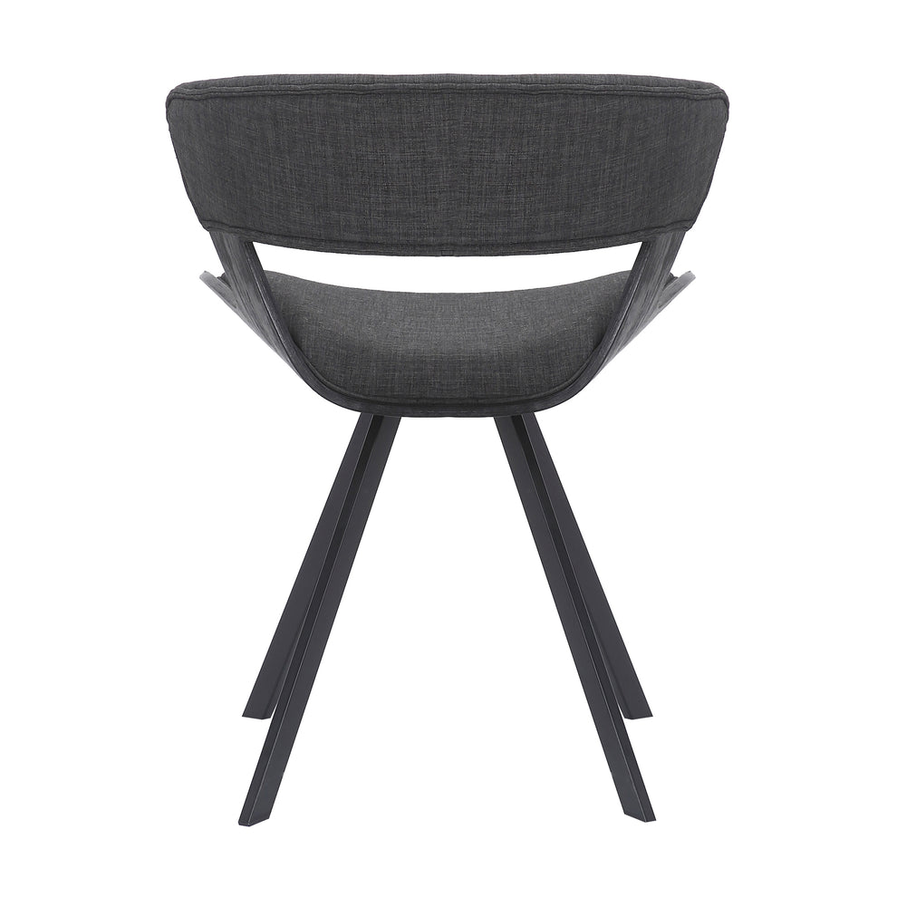 Ulric Black Wood and Metal Modern Dining Room Accent Chair in Charcoal Grey By Armen Living | Dining Chairs | Modishstore - 6