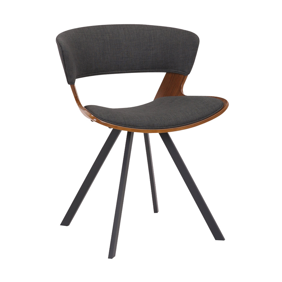 Ulric Wood and Metal Modern Dining Room Accent Chair in Charcoal Grey By Armen Living | Dining Chairs | Modishstore - 2