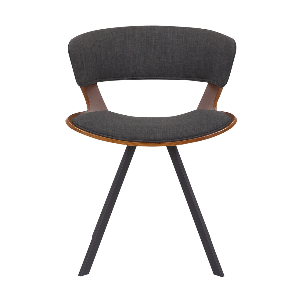 Ulric Wood and Metal Modern Dining Room Accent Chair in Charcoal Grey By Armen Living | Dining Chairs | Modishstore - 3