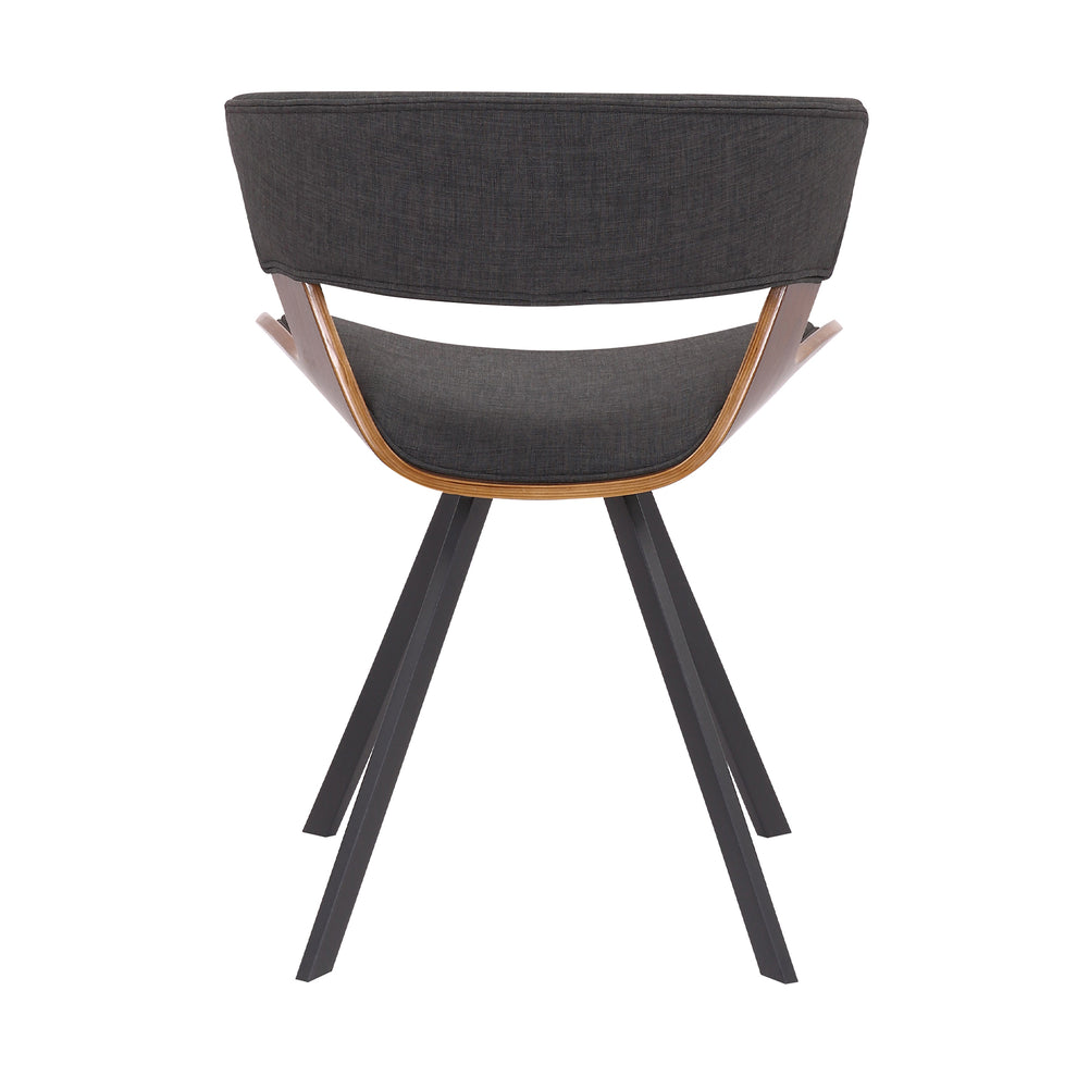 Ulric Wood and Metal Modern Dining Room Accent Chair in Charcoal Grey By Armen Living | Dining Chairs | Modishstore - 6