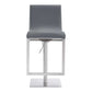 Victory Contemporary Swivel Barstool in Brushed Stainless Steel and Gray Faux Leather By Armen Living | Bar Stools | Modishstore - 3