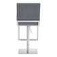 Victory Contemporary Swivel Barstool in Brushed Stainless Steel and Gray Faux Leather By Armen Living | Bar Stools | Modishstore - 4