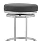 Vander 30" Gray Faux Leather and Brushed Stainless Steel Swivel Bar Stool By Armen Living | Bar Stools |  Modishstore  - 4