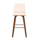 Vienna 30" Bar Height Swivel Cream Faux Leather and Walnut Wood Bar Stool By Armen Living | Bar Stools | Modishstore - 3