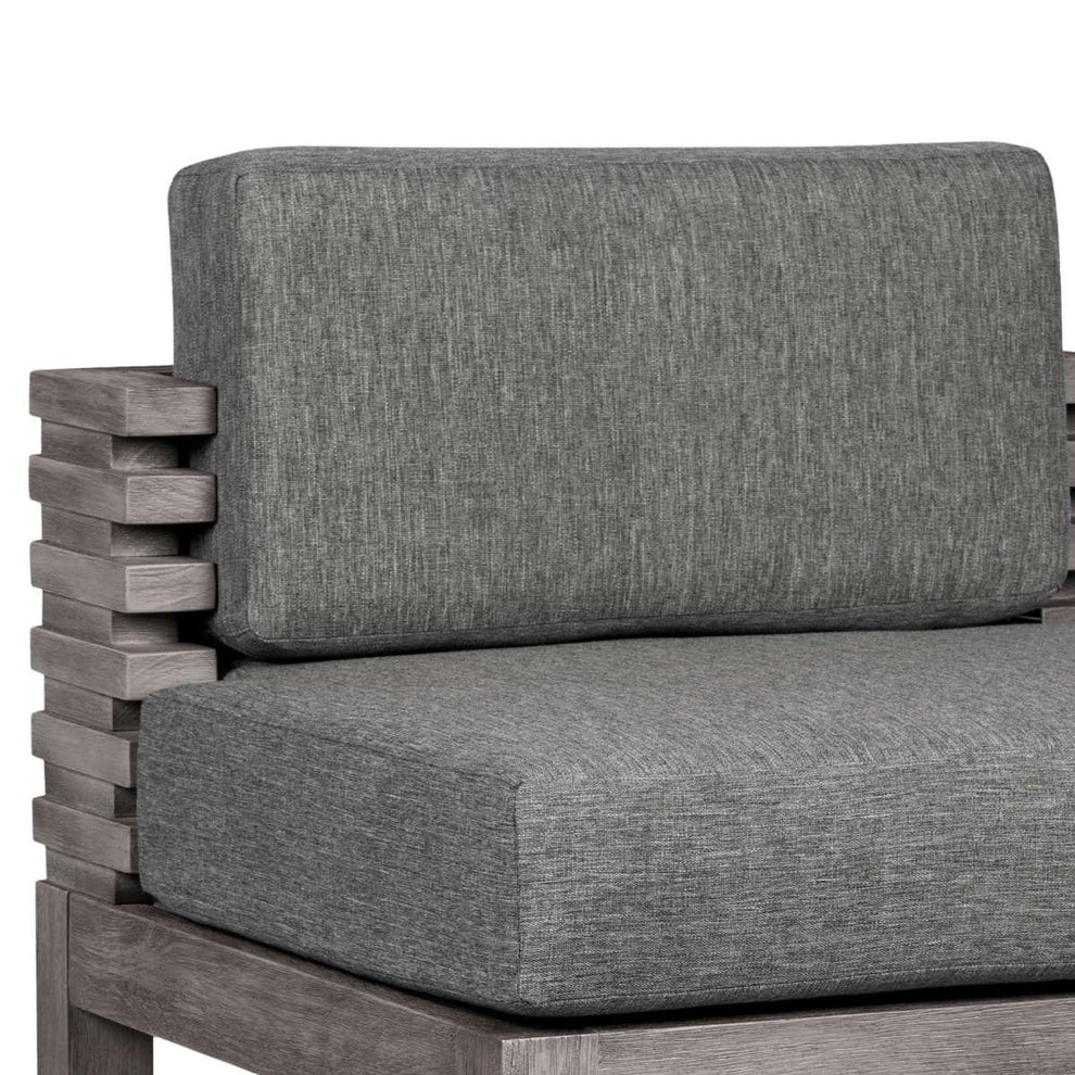 Vivid Outdoor Patio Counter Stool in Gray Eucalyptus Wood with Gray Olefin Cushions By Armen Living | Bar Stools | Modishstore - 9